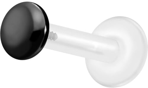 PIERCINGLINE PTFE Labret mit Innengewinde TITAN AUFSATZ SCHRAUBDISC FLACH Piercing Lippe Nase Ohr Helix Tragus Medusa Farb & Größenauswahl
