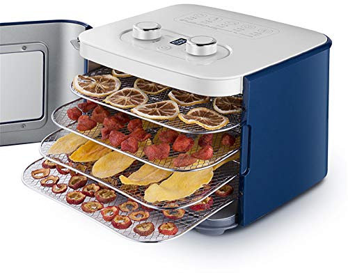 ExceptionFood Deshidratador eléctrico de 5 niveles para el hogar, carne, carne seca, frutas, verduras, secador, sistema de circulación de aire caliente profesional de 360 grados