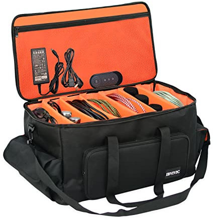 IBVIVIC Gigband Kabel-Datei-Tasche, hohe Kapazität, 600D Oxford mit verstellbaren Trennwänden und doppelten separaten Taschen, für Kabel, Tonausrüstung, DJ-Ausrüstung, Musiker-Zubehör
