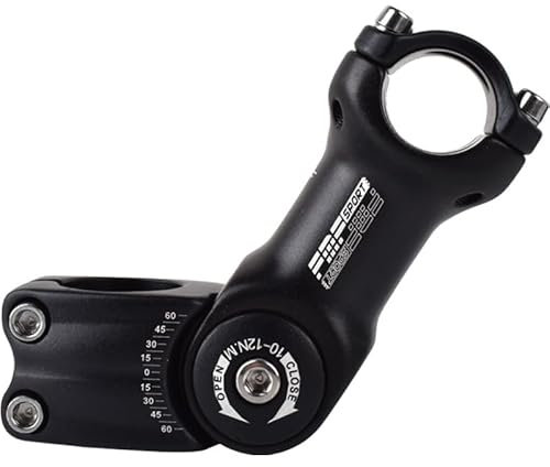 Xzeemo Lenkererhöhung Fahrrad 31.8mm*110mm, ± 60° Einstellbar, Vorbauten Aluminium Legierung, Vorbau Verstellbar, Lenkervorbau, für MTB, Mountainbike, Rennräder, BMX (Schwarz)