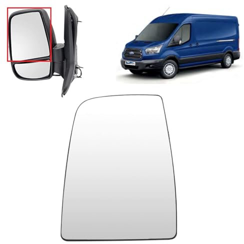 BIAREN Wing Mirror Upper Glass Left Passenger Side Non-Heated For Ford Transit Mk8 2014 Onwards 1823985 BK3117K741AA Wing Mirror Glass + Back Plate