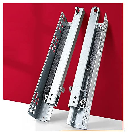 Hidden Slide Schubladenführungen UnterflurfüHrung Schubladenschienen Soft Close SchubladenfüHrungen, Auszug SchubladenfüHrungen, Schubladenschienen Vollauszug ( Color : Silver , Size : 300mm/12inch )