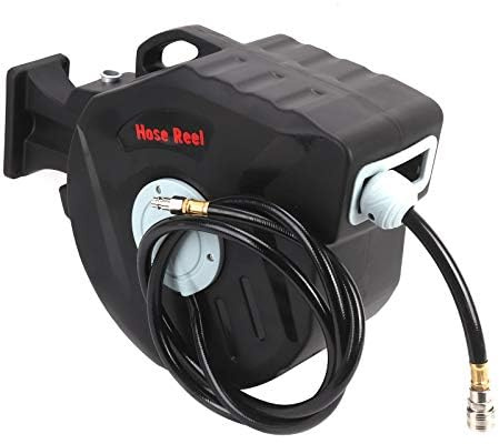 Holdfiturn Wall-Mounted Retractable Fast Reel with 20+2m Hose,180° Pivot Swivelling,Wall Fixings