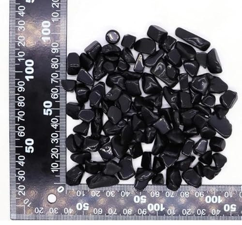 50/100 g natürliche Kristalle, Steine, Kies, lose Splitter, Quarzerz, Heilung, getrommelt, für Schmuckherstellung, Aquarium, Heimdekoration, schwarzer Obsidian, 50 g