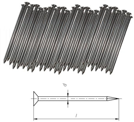 Nägel Senkkopf Baunägel DIN 1151 blank Stahlstift Stahlnägel Drahtstift Nagel 5kg (2,2x45mm)