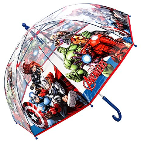 Zawadi Global Avengers Dome Umbrella for Kids Childrens Boys Girls Brolly with Safety Opening