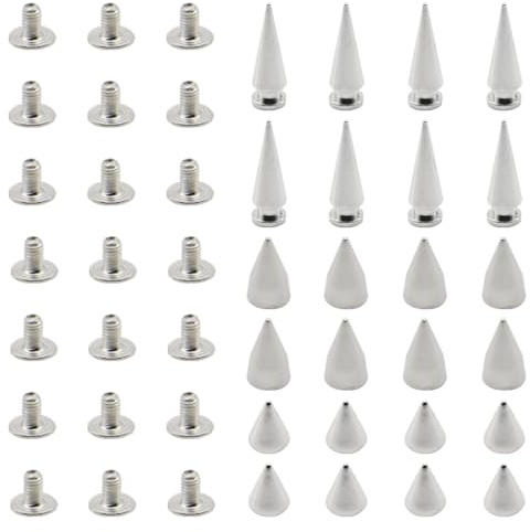 Hocansen 120 Pcs Spikes Studs for Clothing 7x10/14/20mm Punk Rivets Metal Spikes and Studs Cool Double Cap Rivet for DIY Clothes,Leather (PKZ)