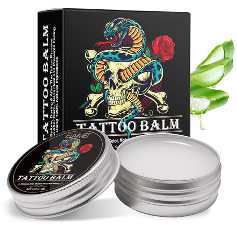Tattoo Aftercare Butter Cream, 1.06 oz Natural Organic Moisturizer Healing Color Enhance No-Petroleum Lotion Promotes Ink Protects Safe Old New Tattoo Balm for Daily Maintenance(30g)