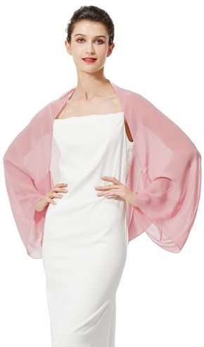 BEAUTELICATE Chal Cape Mujer Fiesta Gasa Bufanda Estola Verano para Novia Bodas Invitada Elegante Ligero (Ballet Pink)