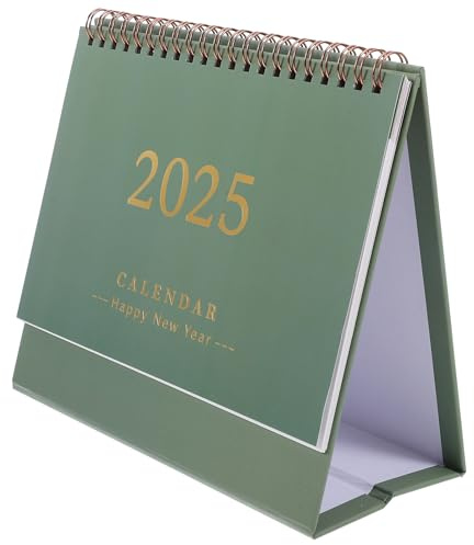 Operitacx Kleiner Tischkalender 2024–2025, Stehender Klappkalender Juli 2024 Bis Dezember 2025 18 Monatskalender Akademischer Tischkalender Für Heimbürobedarf Grün