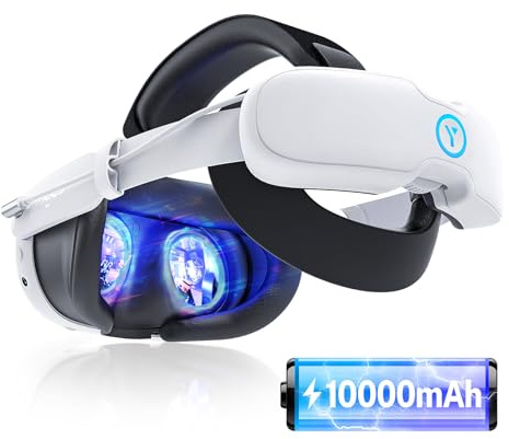 YOGES 10000mAh Battery Head Strap Compatible with Meta Quest 3S & Quest 3, Detachable Magnetic Battery, Rechargeable Headstrap to Extend Playtime for VR Headset Compatible with Meta Quest 3S
