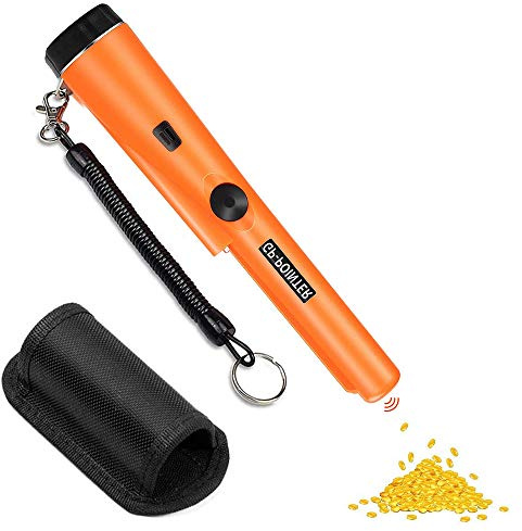 Metal Detector Pinpointer Portable Waterproof Pin Pointer Probe Metal Detector with Holster 360° Scan Handheld Treasure Detector Finder Probe with Buzzer Vibration Automatic Tuning for Kids Adults