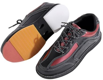 Leichtrit Sneaker da Bowling,Scarpe da Bowling da Uomo,Scarpe da Bowling Antiscivolo,Sneaker da Bowling Comodi,Scarpe da Bowling Adulto,Traspirante,Leggero,per Giocatori di Bocce destrimani,Nero