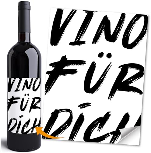 Moonworks® Weinetikett Geburtstag personalisiert Flaschenetiketten selbstklebend mit Spruch und Wunschtext Weiss unisize