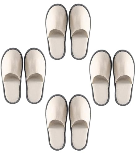 Chaussons Hotel,SPA Pantoufles,4 Paires Chausson SPA,Chaussons Fermés Jetables,Pantoufles Jetables,Pantoufles Jetable d'intérieur,Bout Fermé Pantoufles Jetable,Chausson Jetable(Taille UE 37-43)