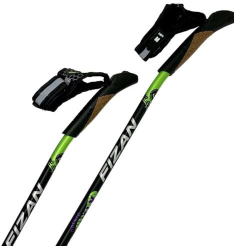 WALX Speed Impulse Nordic Walking Poles – Lightweight & Adjustable with 15° Angled Part Cork Handles and Removable Straps – Designed for Comfort, Performance & Speed (Pair)