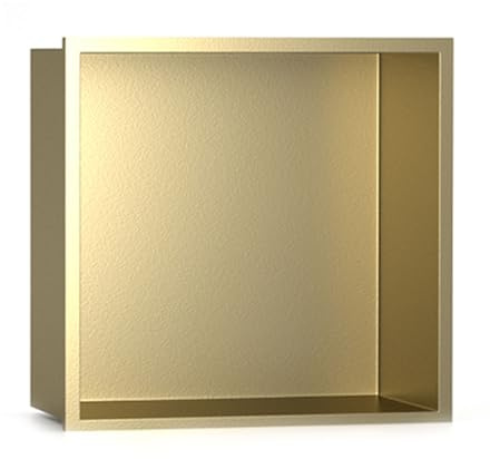 Nicchia Per Doccia Dorata, Nicchia Per Bagno Con Attacco A Spina, Facile Da Installare, Nicchia Per Doccia A Parete, In Acciaio Inox, Impermeabile, Installazione A Filo Pavimento, Non Necessita Di Pi