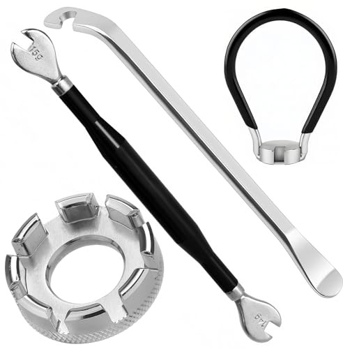 Wefaly Speichenschlüssel Fahrrad aus Stahl, 4 Stück Speichenspanner Set Universal Nippelspanner Fahrrad für Zentrieren Reparieren 10-15 Gauge Spoke Tool für Fahr Rad Bike