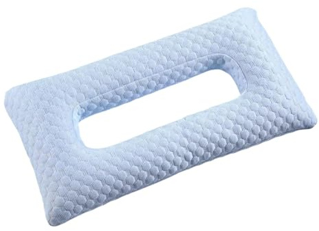 Ohrlochkissen Seitenschläfer, Piercing Kissen Ohr Memory Foam, Ergonomisches Seitenschläferkissen Weich für Ohrpiercing, Ohrenschutz, Kopfhörerträger Komfortable Entspannung, Blau