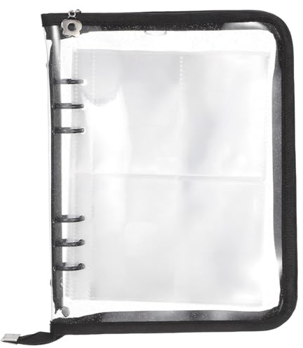 LOLIPPYY Album Raccoglitore per Adesivi e Carte Chiusura a Zip in Pvc, Capacità Ampia, Divisori di Varie Dimensioni e Design Multifunzionale per Organizzazione Elegante