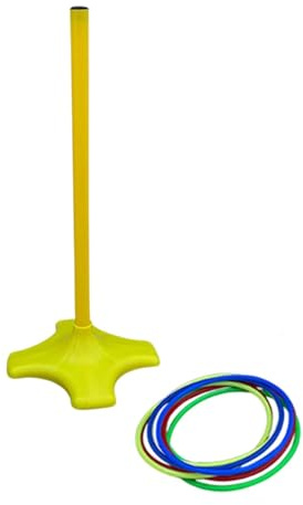 CoudarTitie Jeu de Lancer D'anneaux, Jeu de Lancer D'anneaux pour L'intérieur et L'extérieur, pour Le Parc, L'été, La Plage, Poteau Jaune