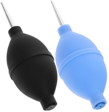 PAMINGONO 2 Stück Air Blower Kamera Reinigungspumpe Squeeze Ball Staubgebläse Kompressor Luftdrucksteuerung ohne Strom für Objektiv und Empfindliche Oberflächen in Schwarz und Blau