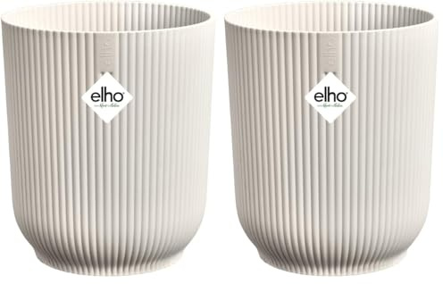 elho Vibes Fold Orchid High 12,5cm – Orchideentopf für den Innenbereich – Blumentöpfe für den Innenbereich – 100% recycelter Kunststoff - Weiß/Leinenweiß (Packung mit 2)