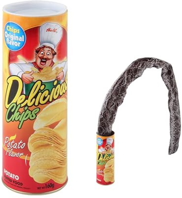 Chipsdose Springschlange - Scherzartikel Prank Set, Halloween Spielzeug Pop Out Gadget, Überraschung Party Spaß Gags, Aprilscherz Lustige Fake Essen Dosen | Für Kinder Erwachsene Freunde