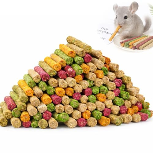 RowGlow 500 g Pinne av Naturligt Lapinhö 85 st, Tandningspinne för Husdjur, Timothy Stänger med Rödbetor, Luzern och Leksak för Kanin, Hamster, Guinea Pig, Chinchilla