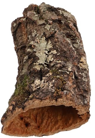 CVUTOVO Nascondiglio per Rettili e Anfibi in Tronco Naturale Marrone, Design Realistico a Forma di Tronco Cavo, Facile da Pulire per Habitat di Acquario e Terrario