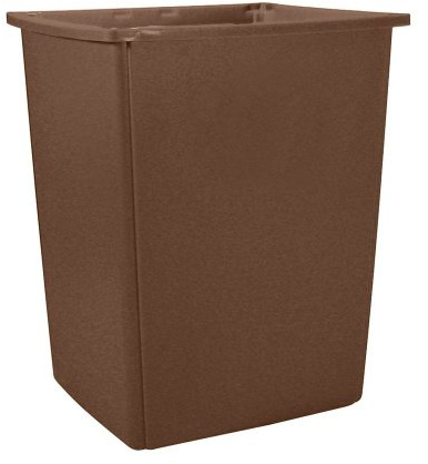 Rubbermaid Commercial Products Glutton® Trash Can, 56 GAL, Brown, Indoor/Outdoor Plastic Waste Container for Sidewalk/Playground