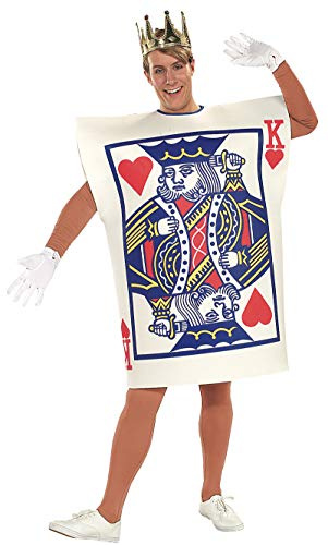 Rubie's 16585 Humor spelkort King Of Hearts vuxen kostym, som visas, en storlek