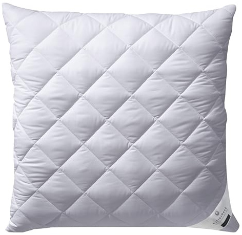 billerbeck Kopfkissen E22 Wash-Star - Faserkissen 80 x 80 cm - mittlerer Stützkraft – Bezug aus Baumwolle mit Reißverschluss – MAGICfill 95 - Hohlfaser, Weiß