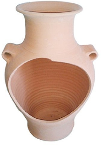 GIARA PORTAOMBRELLI IN TERRACOTTA FATTO A MANO SUL TORNIO; ALTEZZA CM. 55, DIAMETRO CM. 32 ANFORA COCCIO