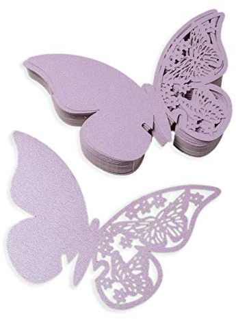 mixed24 - Segnaposto a Forma di Farfalla, 50 pz, Colore: Lilla Chiaro