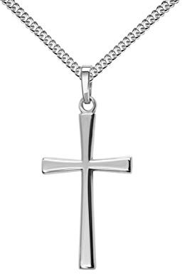 JEVELION Anhänger-Kreuz formschönes Silber-Kreuz 925 Sterling-Silber für Damen, Herren und Kinder + Schmuck-Etui