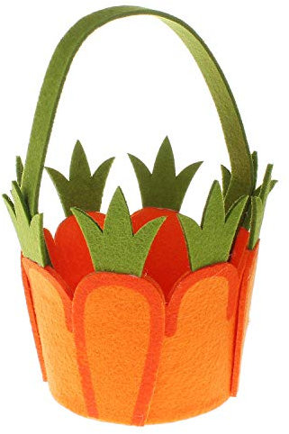 MACOSA AS6937 Oster-Geschenktasche Karotte orange aus Filz Filztasche Ostertasche Tasche mit Henkel Tasche Osterfilztäschchen Geschenkkorb Osterkorb