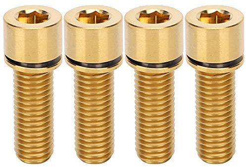 Fahrradschrauben, M7x20mm Fahrradlenker Vorbauschrauben Schraube Fahrrad Titanlegierung Vorbau Innensechskantschrauben 4St. Für STEM(Golden) Fahrrad Ersatzteile