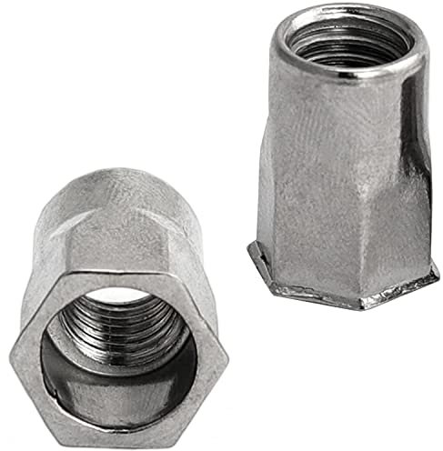 FASTON® Einnietmuttern kl. Senkkopf, Teilsechskantschaft offen 6x16 mm Edelstahl A2 V2A (30 Stück) Senkmutter Teilsechskant Sechskant Nietmuttern Blindnietmutter