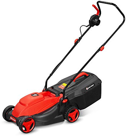 Tondeuse à Gazon électrique 1300W - Largeur 32cm, 3 Hauteurs de Coupe, Bac 25L - Elem Garden