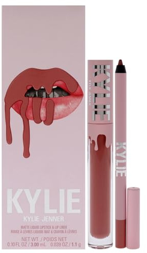 Matte Lip Kit - 301 Angel by Kylie Cosmetics for Women - 2 Pc 0.10oz Matte Liquid Lipstick, 0.039oz Lip Liner