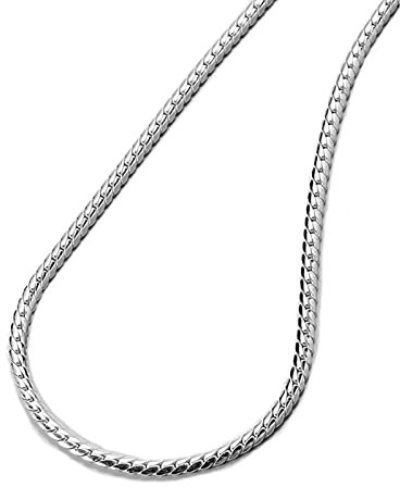 Beydodo Kette Herren Silber 925 ohne Anhänger, 3MM Schlangenkette mit Collierverschluss Hip Hop Halskette 55CM Silber Partnerkette Freundschaftskette
