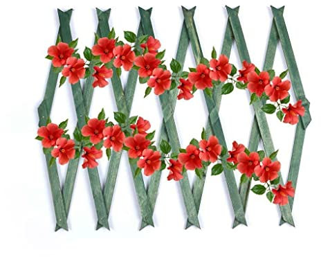 Expanding 6ft Wooden Trellis Climbing Plants Fence Panel Screening Lattice UK (Green 180 x 30cm)