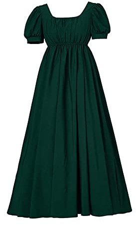 SFWXCOS Robe Regency pour Femmes Robe Victorienne Robe de Bal Regency Era Dress Costume Ruffle Empire Waist Dress Robe Jane Austen