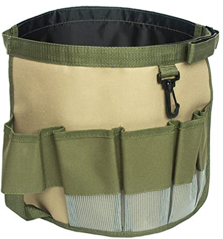 Borsa per attrezzi da giardino Riloer, borsa a secchiello, borsa per attrezzi multiuso, borsa per attrezzi da giardino in rete, design multitasche, dimensioni regolabili