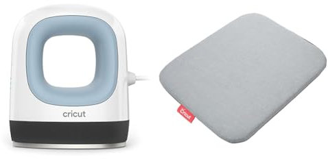 Cricut 2009427 EasyPress Mini | Zen-Blau | Kompakten Heizpresse zur Aufbügel-, Infusible Ink-und Sublimationsmaterialien & 2006997 EasyPress-Schneidematte, 20,3 cm x 25,4 cm , Grau, 20 x 25 cm