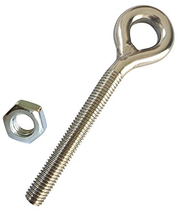 5 Sets Eye Bolt M10 Stainless Steel Rust Resistant Sturdy Ring Bolt Nuts Included 113mm Length for Garden Hanging Projects