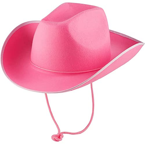 Luxylei Pink Cowgirl Hut Western Hut Hals Kordelstring Urlaub Kostüm Party Cap Princess Hat Kostüm Zubehör Accessoire