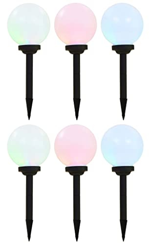Lechnical Lampade Solari da Esterni 6 pz Sferiche LED RGB 20 cm,Lampade Solari da Esterni,Lampada Solare da Esterno,Luci Solari Esterno