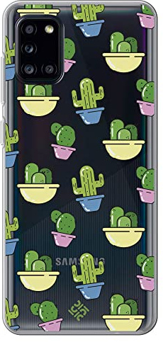 Movilshop Funda para [ Motorola Moto G8 Plus ] Dibujo Auténtico [ Cactus en Macetas ] de Silicona Flexible Transparente Carcasa Case Cover Gel para Smartphone.